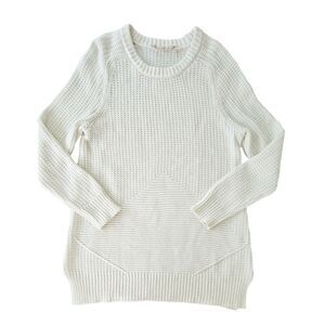 Soft Surroundings Ivory Long Sleeve Waffle Knit Tunic Sweater Size M Lagenlook